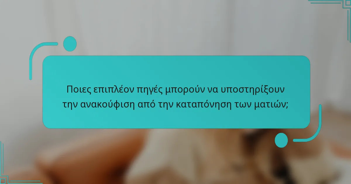 Ποιες επιπλέον πηγές μπορούν να υποστηρίξουν την ανακούφιση από την καταπόνηση των ματιών;
